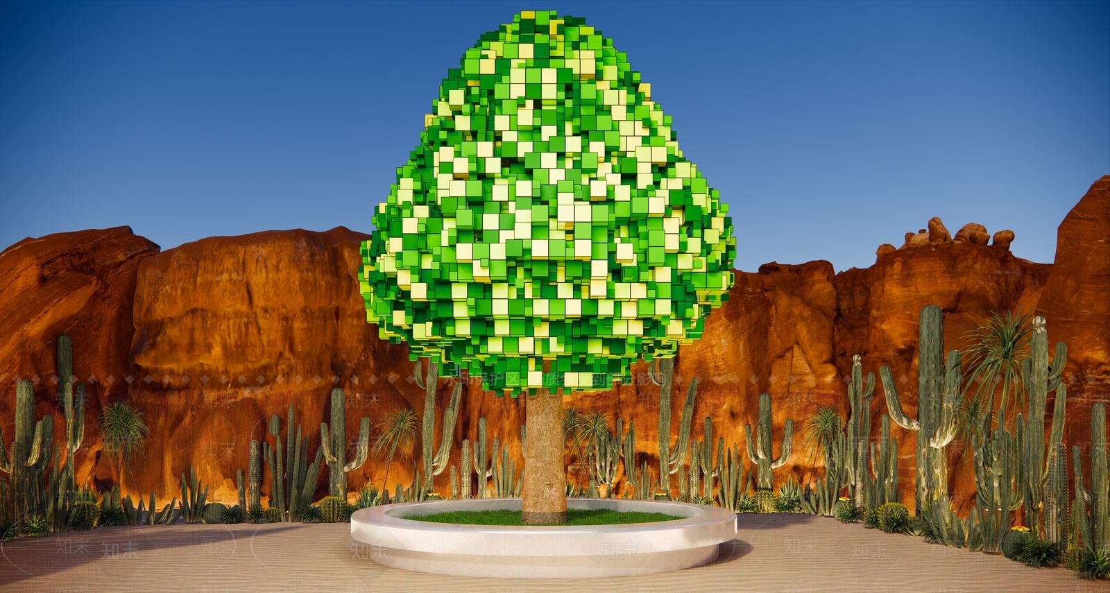 现代景观雕塑3D模型下载【ID:1198078853】