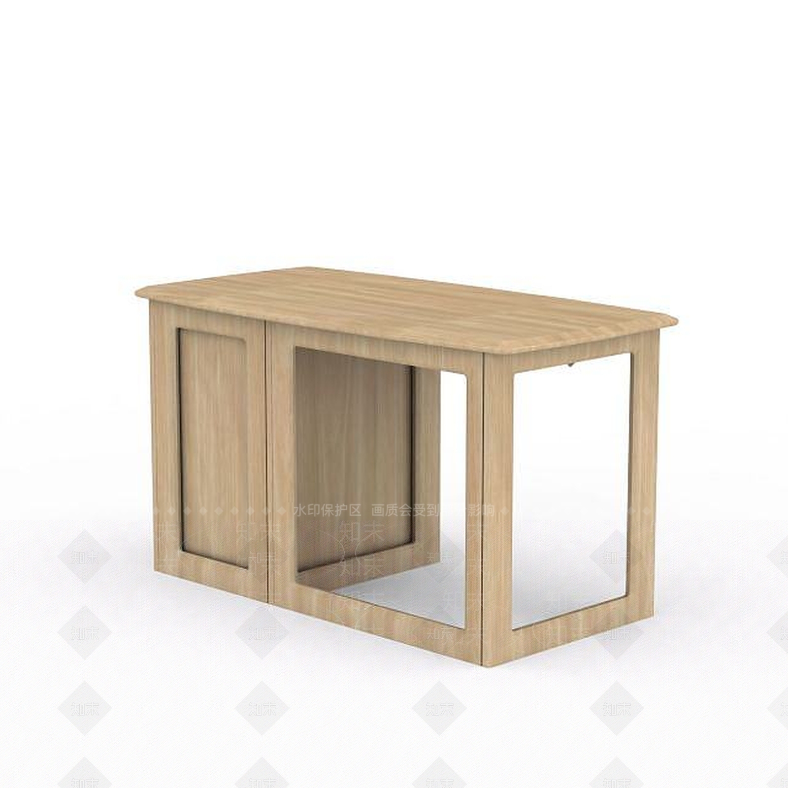 现代实木电脑桌3D模型下载【ID:1198079847】