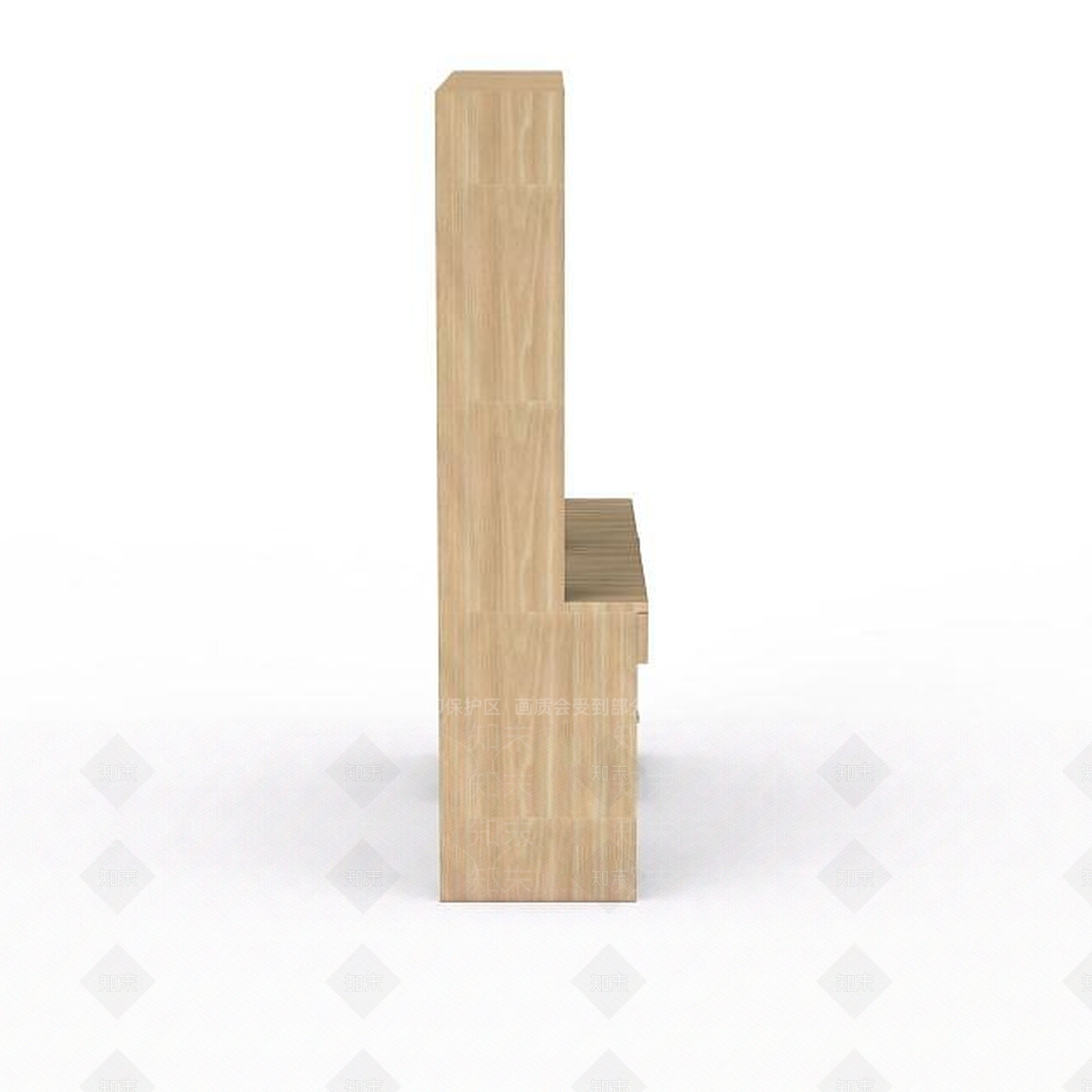 现代实木电脑桌3D模型下载【ID:1198079940】