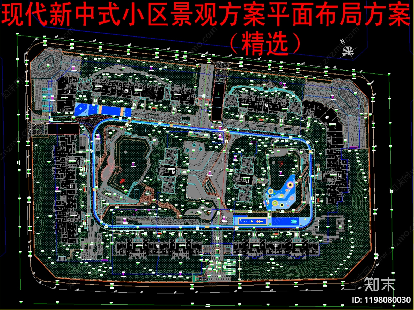 现代示范区景观CAD图纸