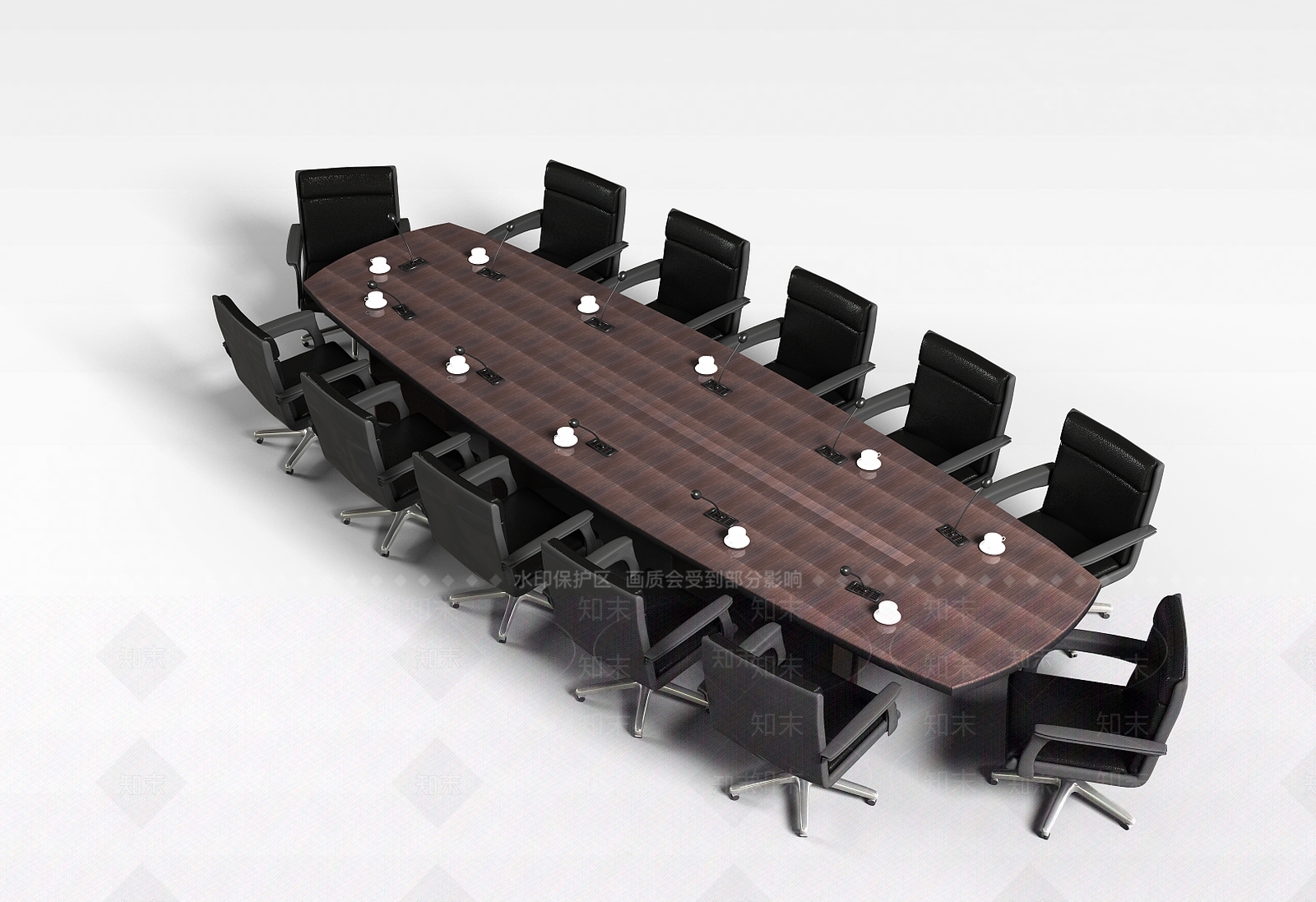 现代会议室桌子3D模型下载【ID:1198080298】