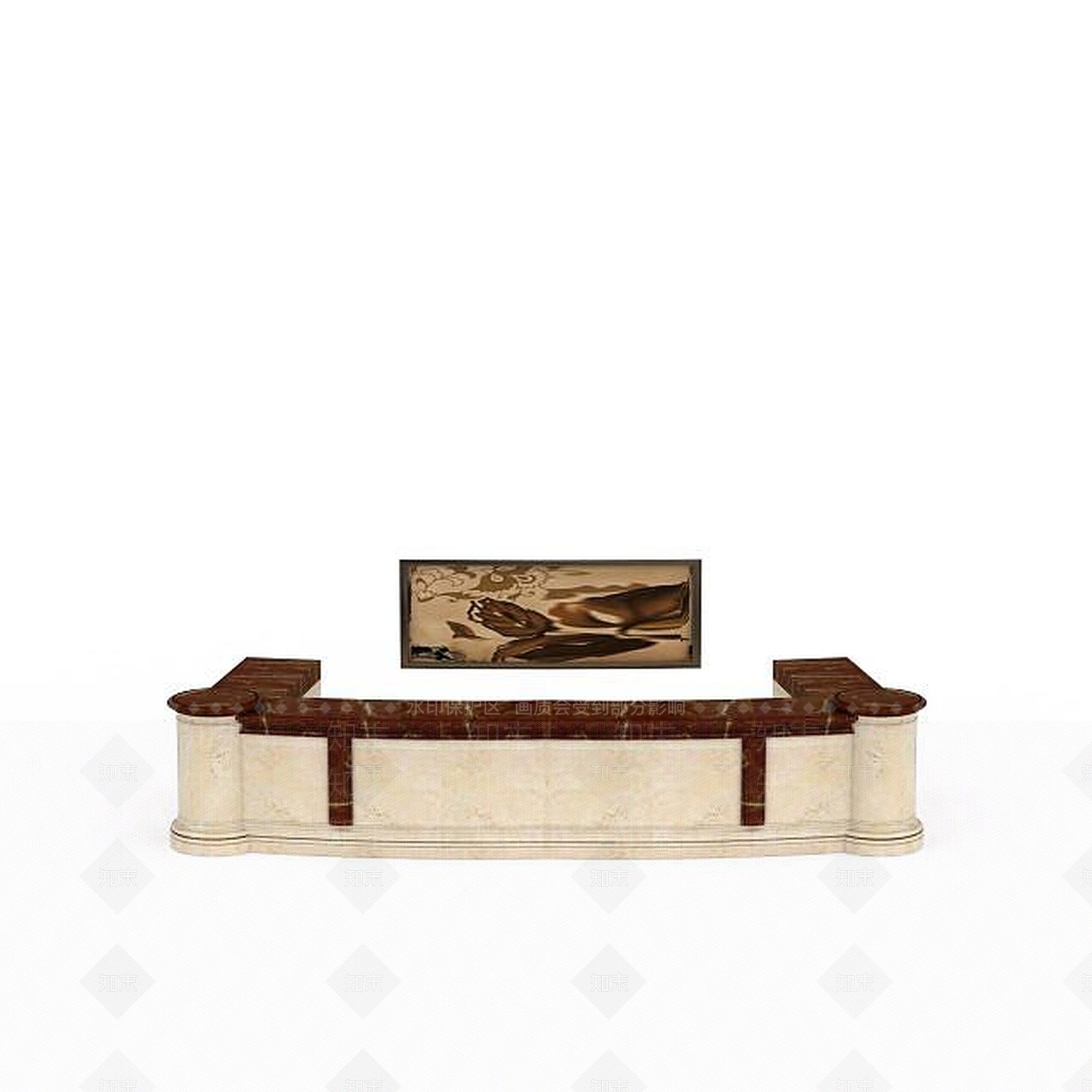 现代石材接待台3D模型下载【ID:1198080750】