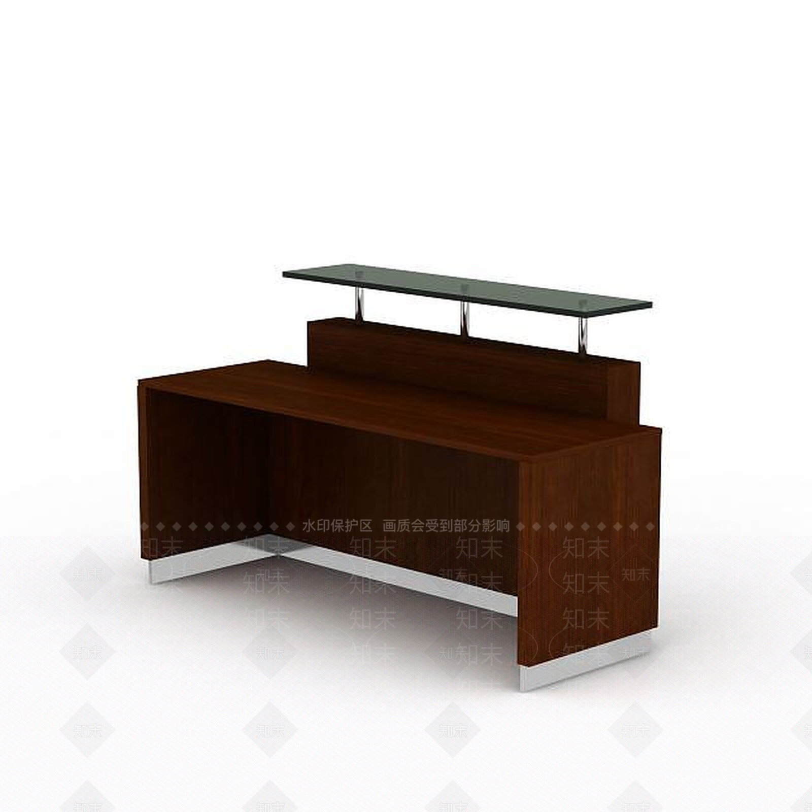 现代实木接待台3D模型下载【ID:1198080701】