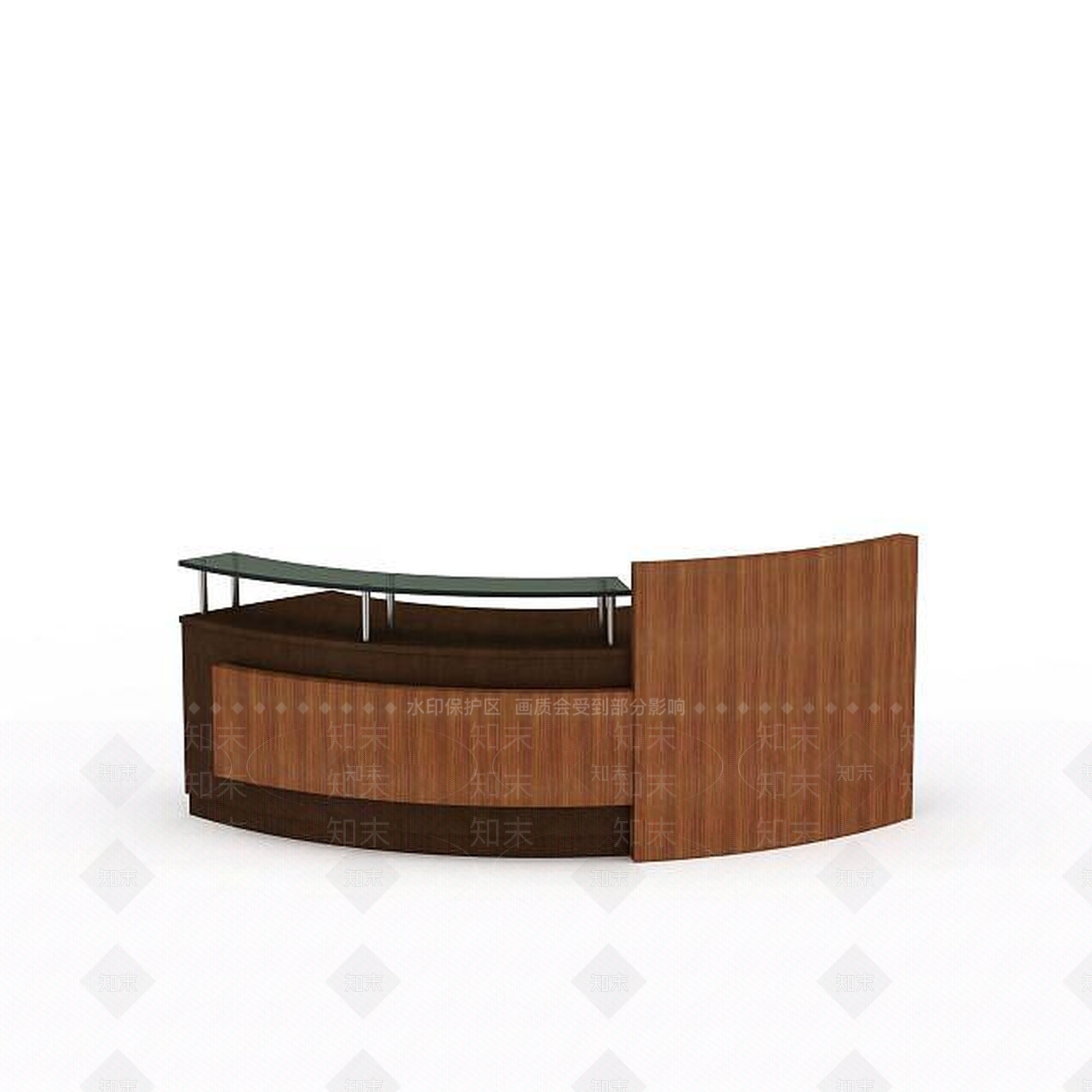 现代弧形接待台3D模型下载【ID:1198080794】