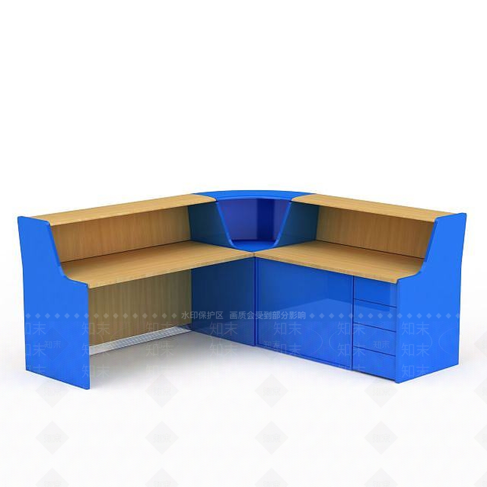现代前台接待台3D模型下载【ID:1198080801】