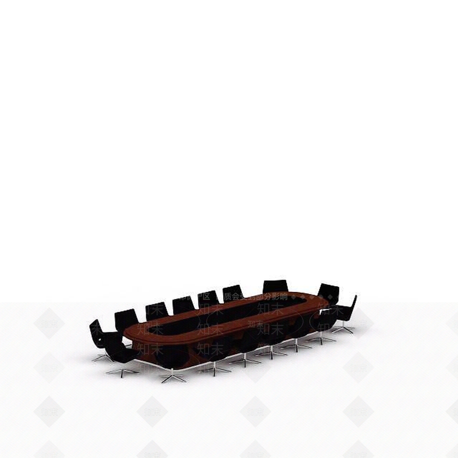 现代大型会议桌办公椅组合3D模型下载【ID:1198080984】