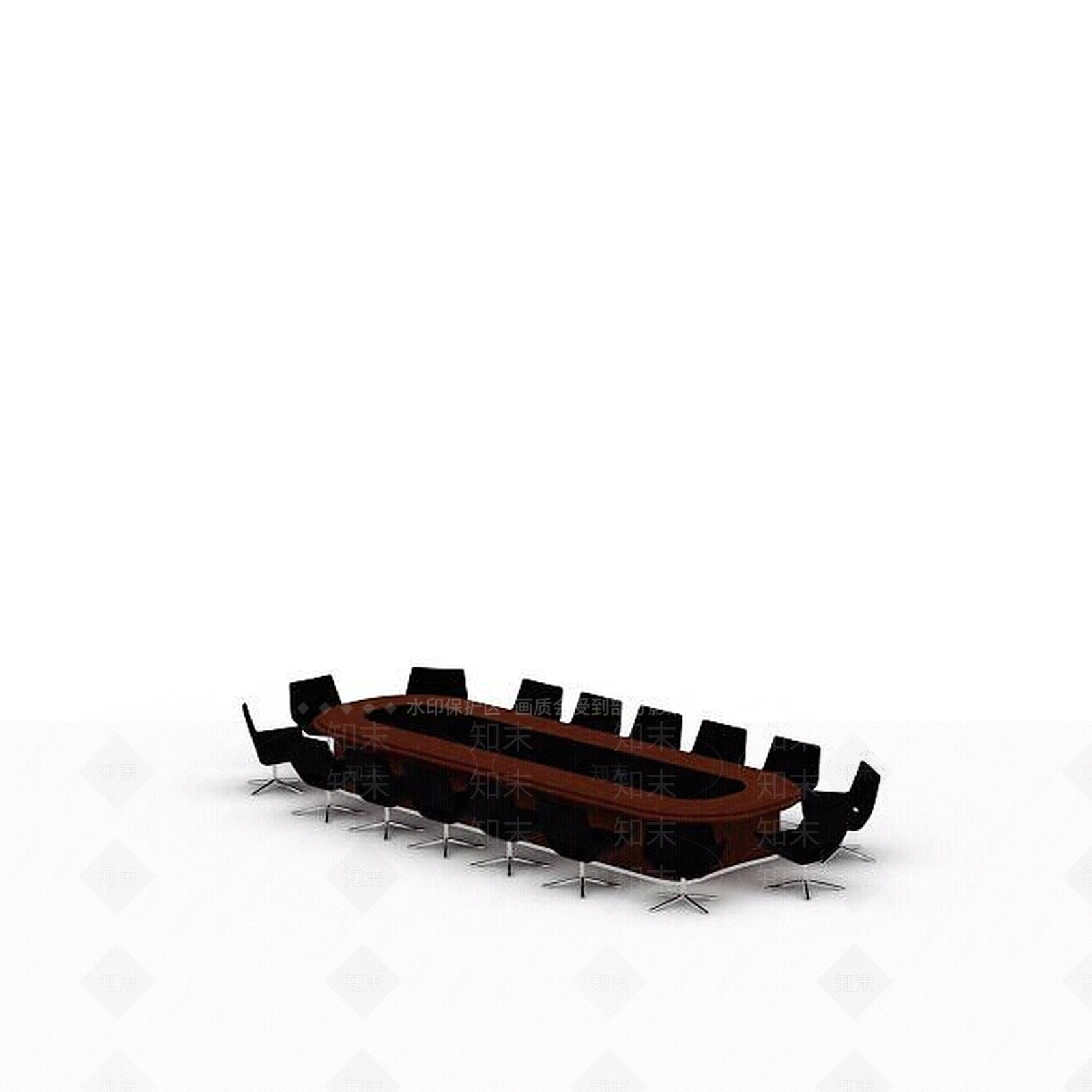 现代大型会议桌办公椅组合3D模型下载【ID:1198080984】