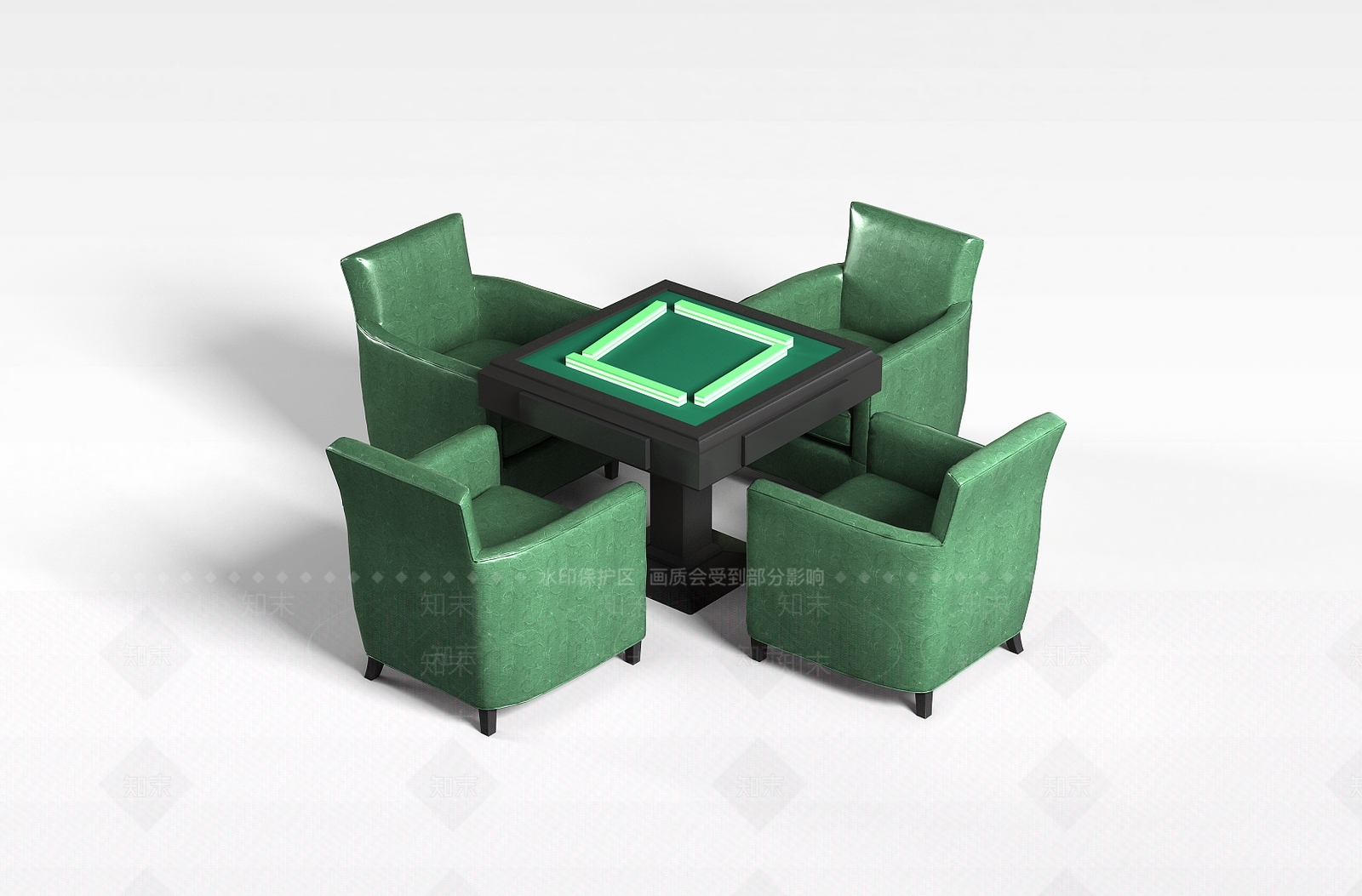 现代全自动麻将桌3D模型下载【ID:1198080949】