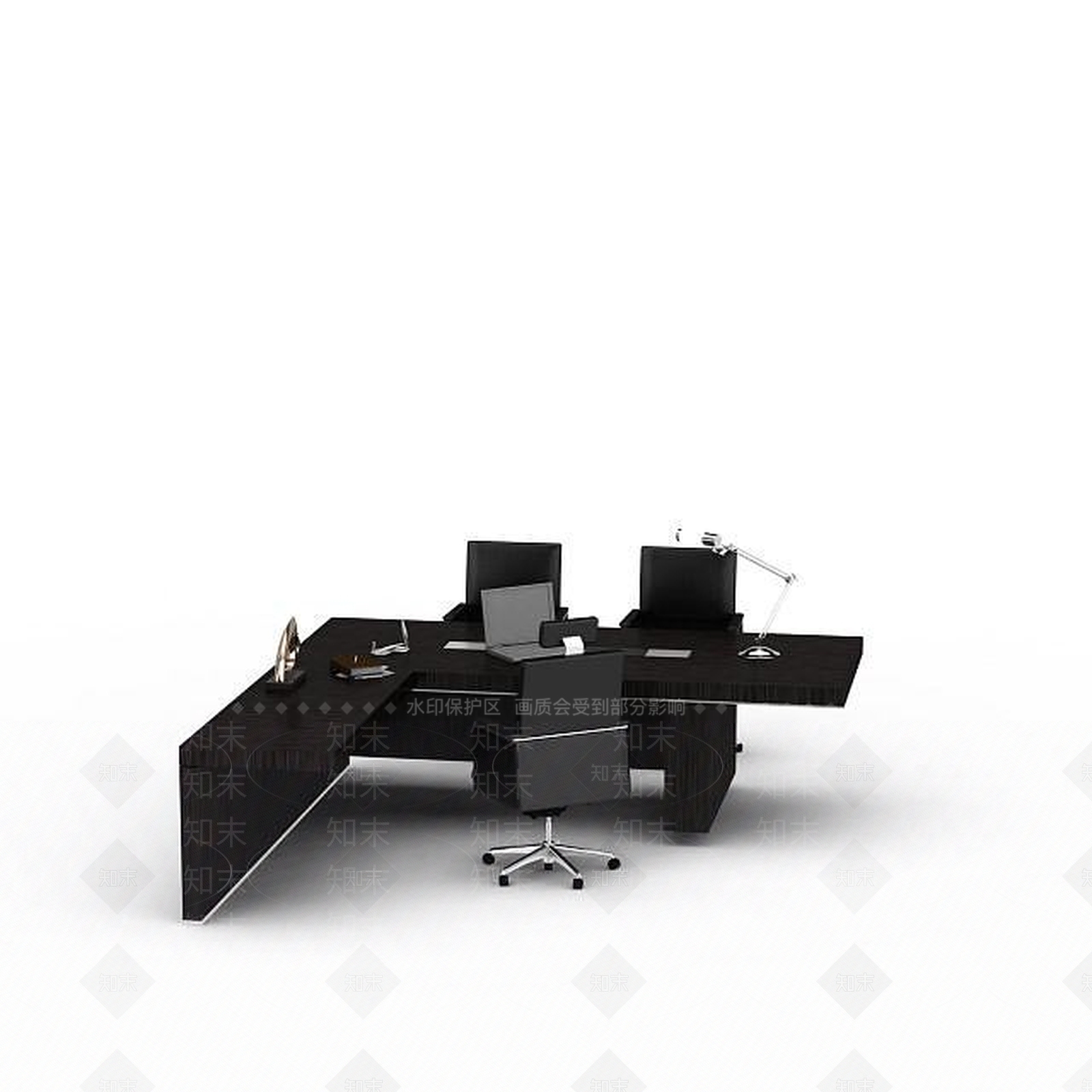 现代简约风格办公桌3D模型下载【ID:1198081146】