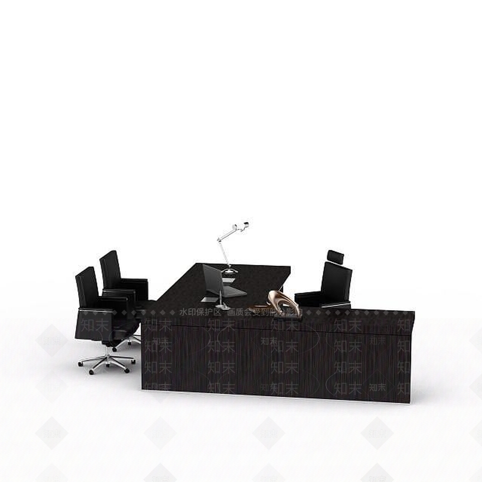 现代简约风格办公桌3D模型下载【ID:1198081146】