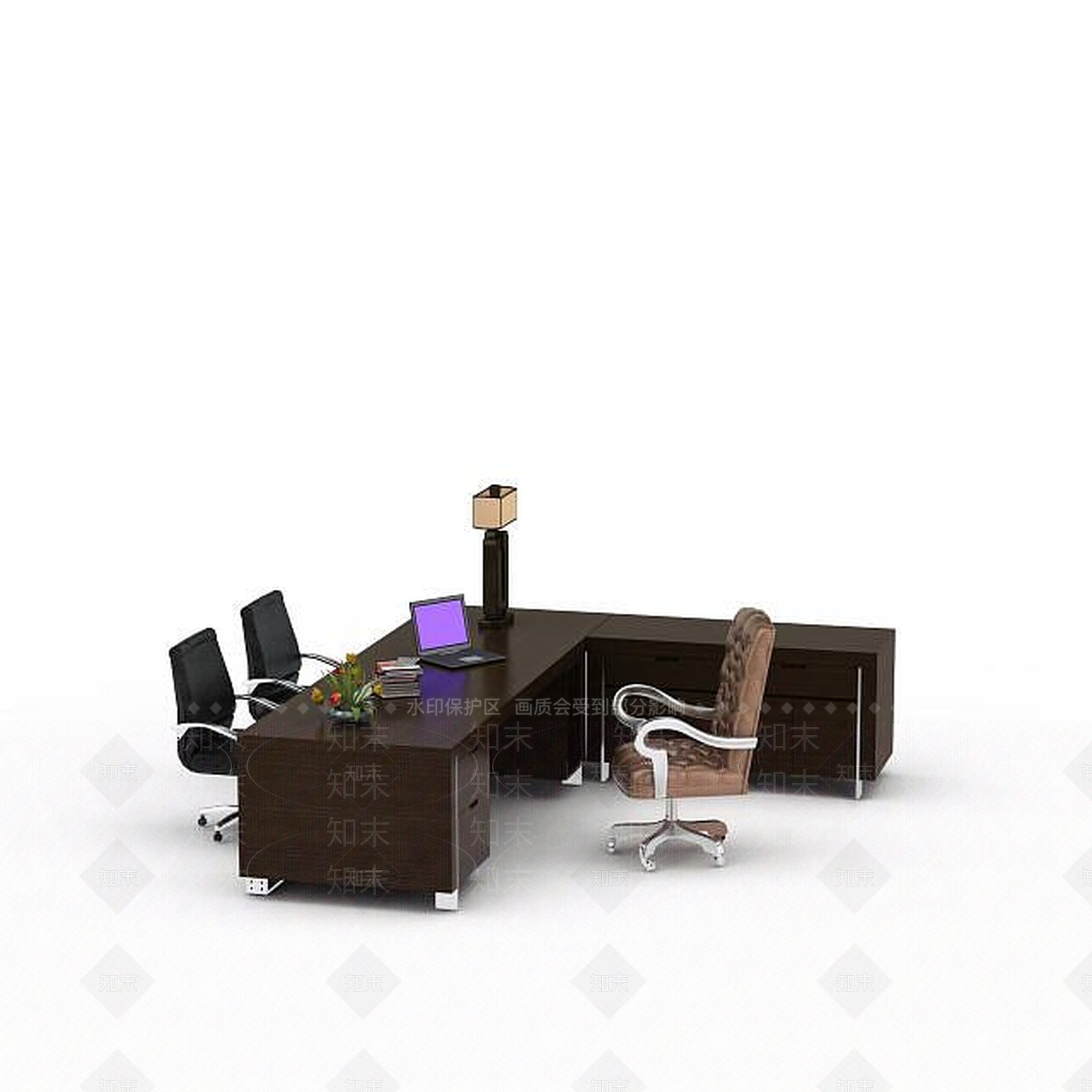 现代办公室办公桌3D模型下载【ID:1198081234】