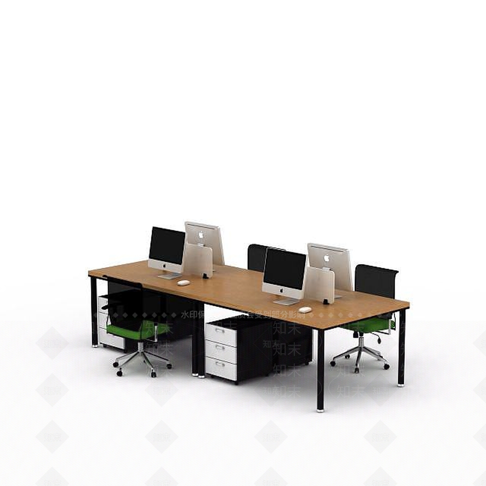 现代普通办公桌3D模型下载【ID:1198081375】