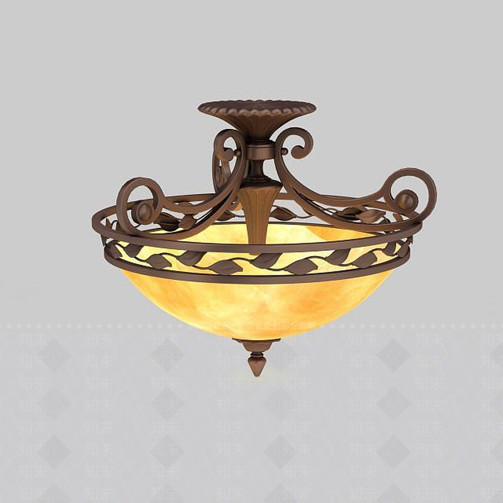 欧式古典欧式吸顶灯3D模型下载【ID:1198082122】