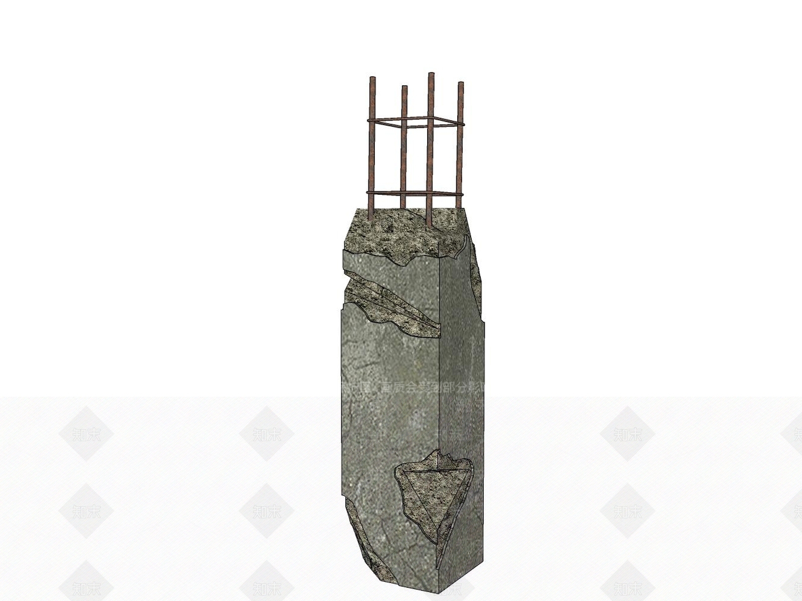 现代工业柱子SU模型下载【ID:1198083926】