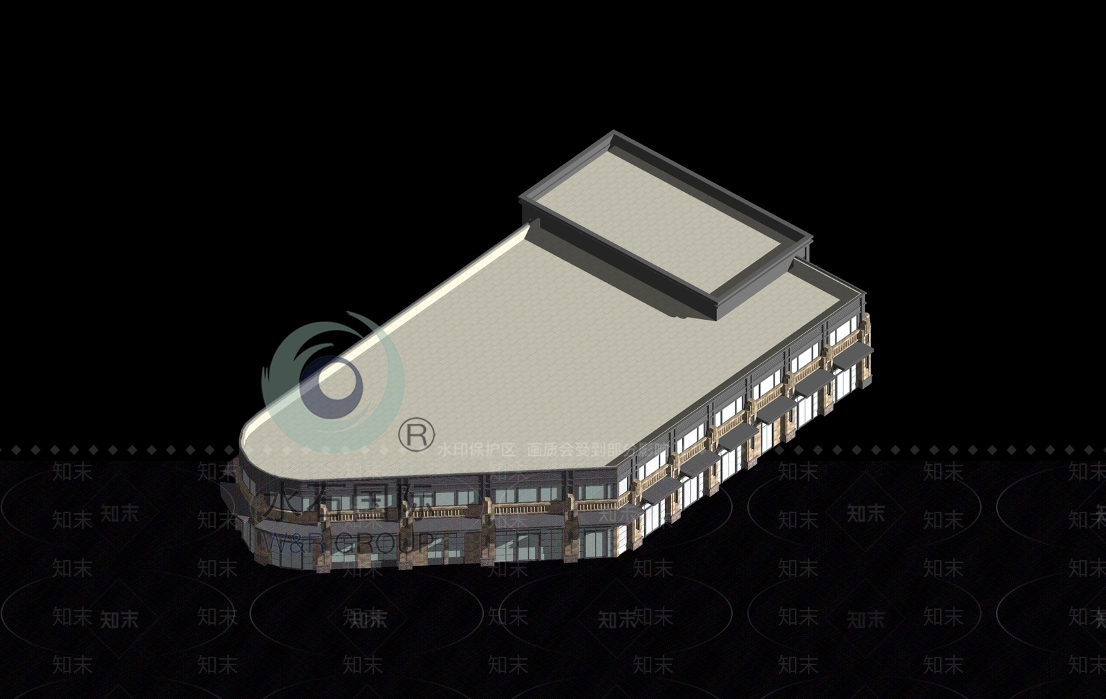 欧式商场建筑SU模型下载【ID:1198085969】