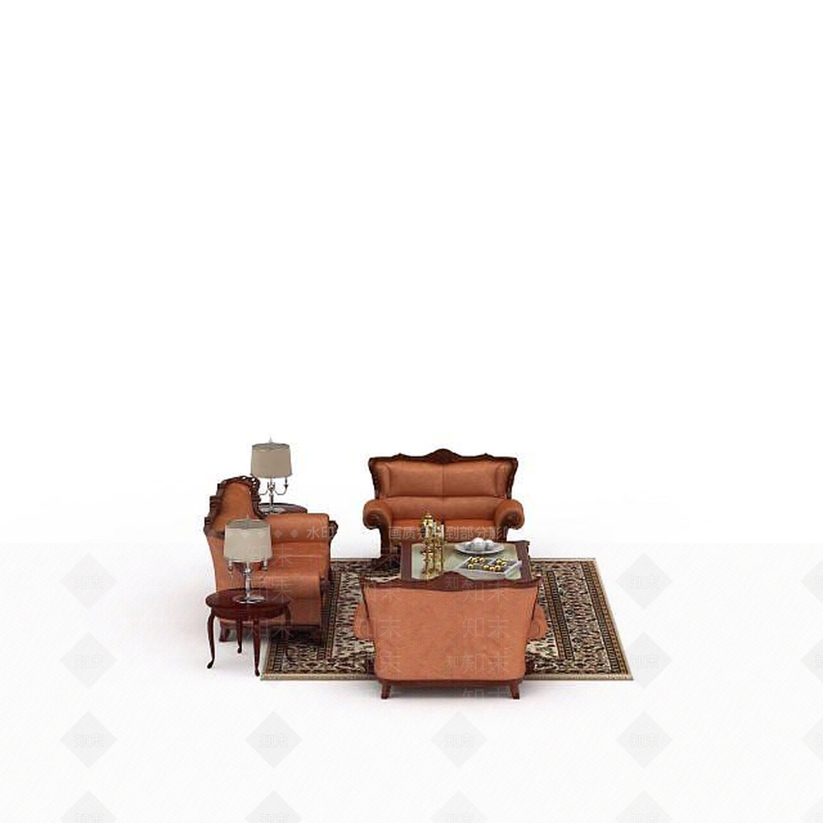现代双人沙发3D模型下载【ID:1198095879】