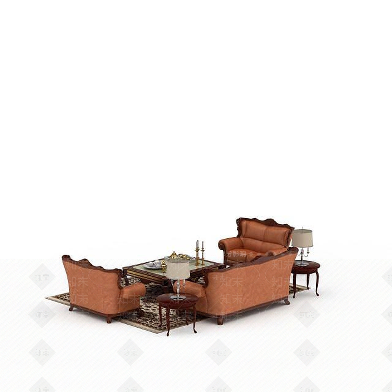 现代双人沙发3D模型下载【ID:1198095879】