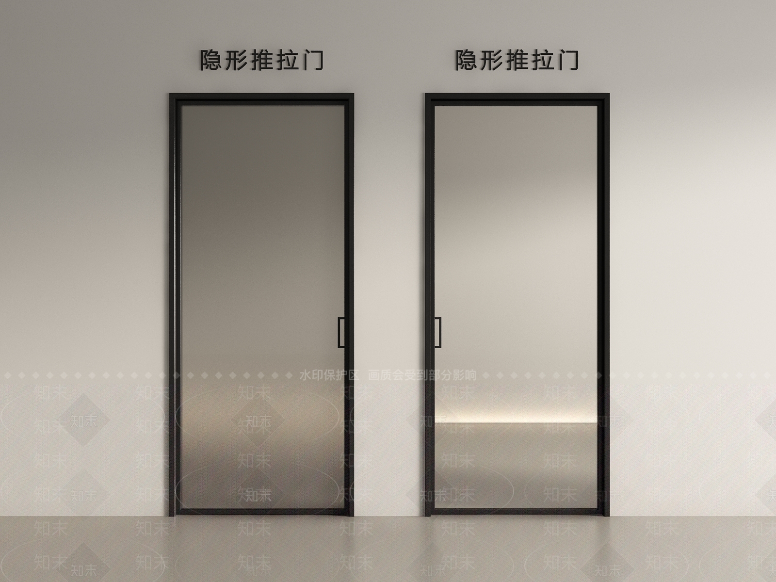 现代推拉门SU模型下载【ID:1198100190】