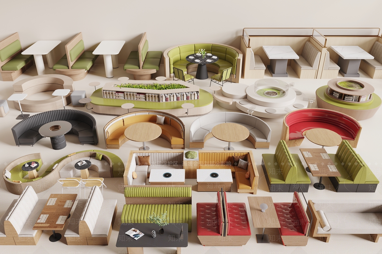 现代卡座沙发3D模型下载【ID:1198101224】