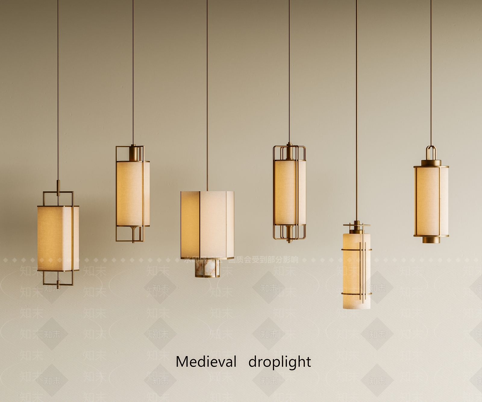 新中式中式小吊灯3D模型下载【ID:1198101900】