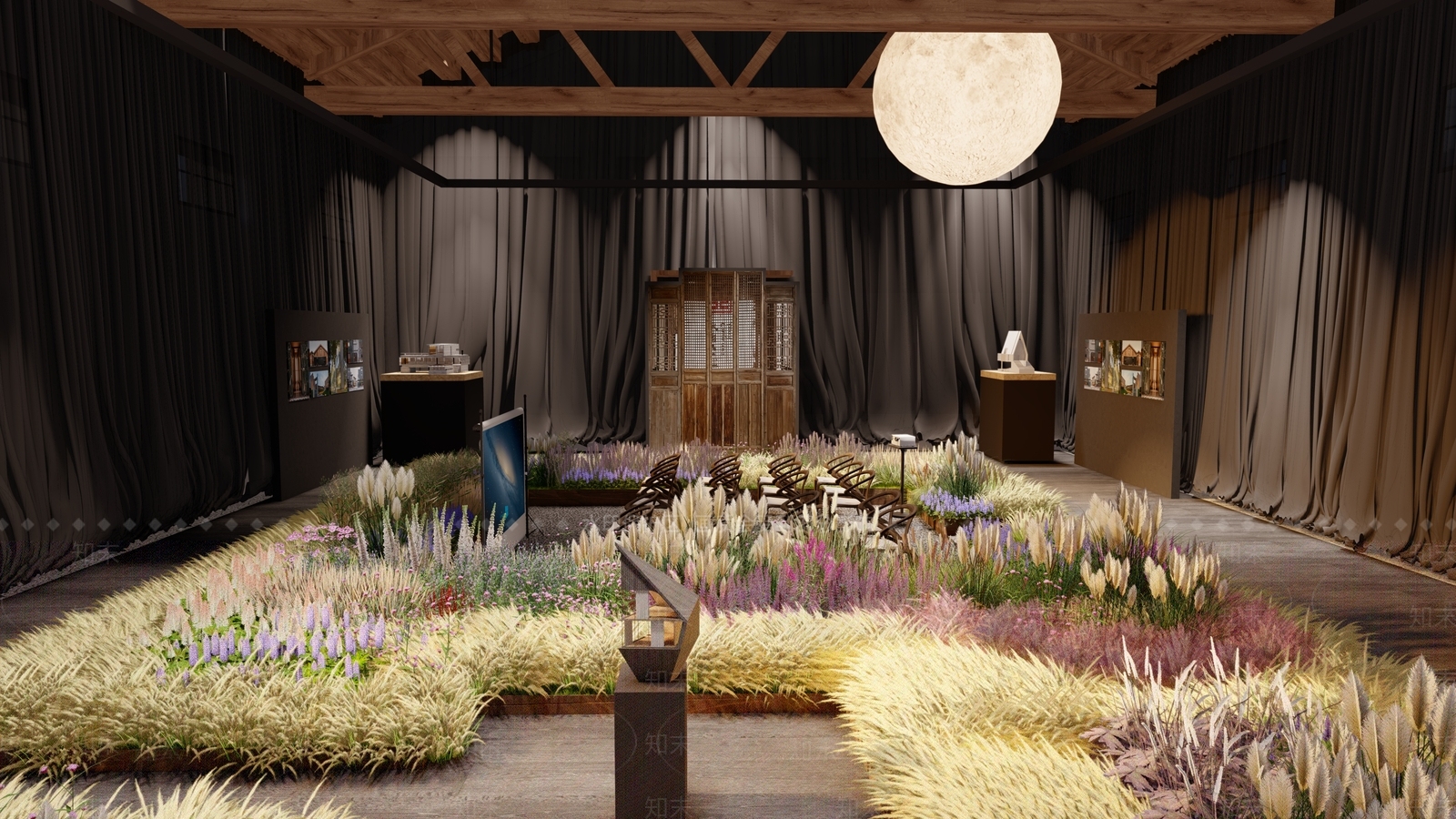 新中式乡村振兴展厅SU模型下载【ID:1198102978】