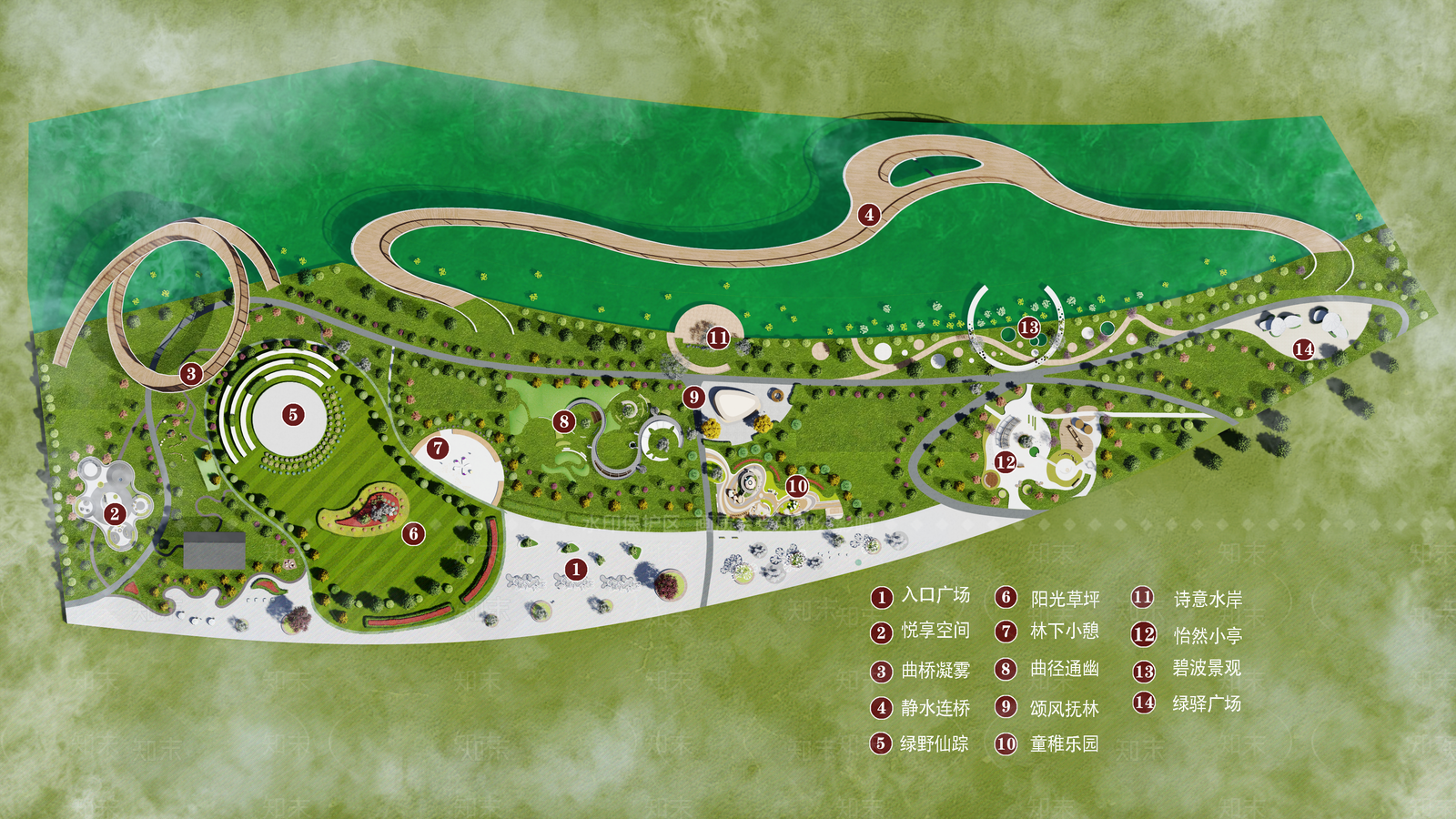 现代简约滨水景观SU模型下载【ID:1198103634】
