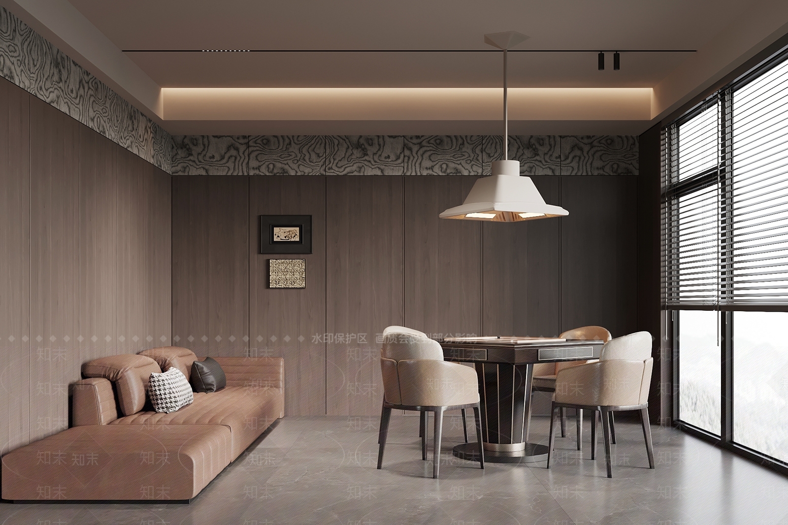 现代意式棋牌室3D模型下载【ID:1198104100】