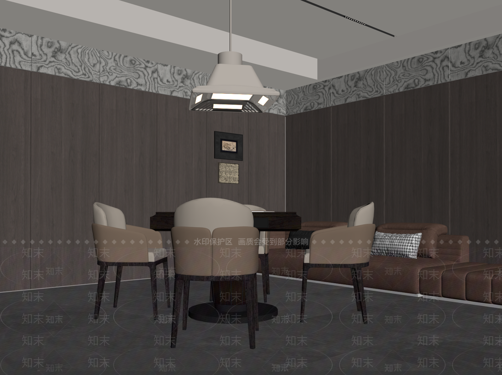 现代意式棋牌室SU模型下载【ID:1198104274】