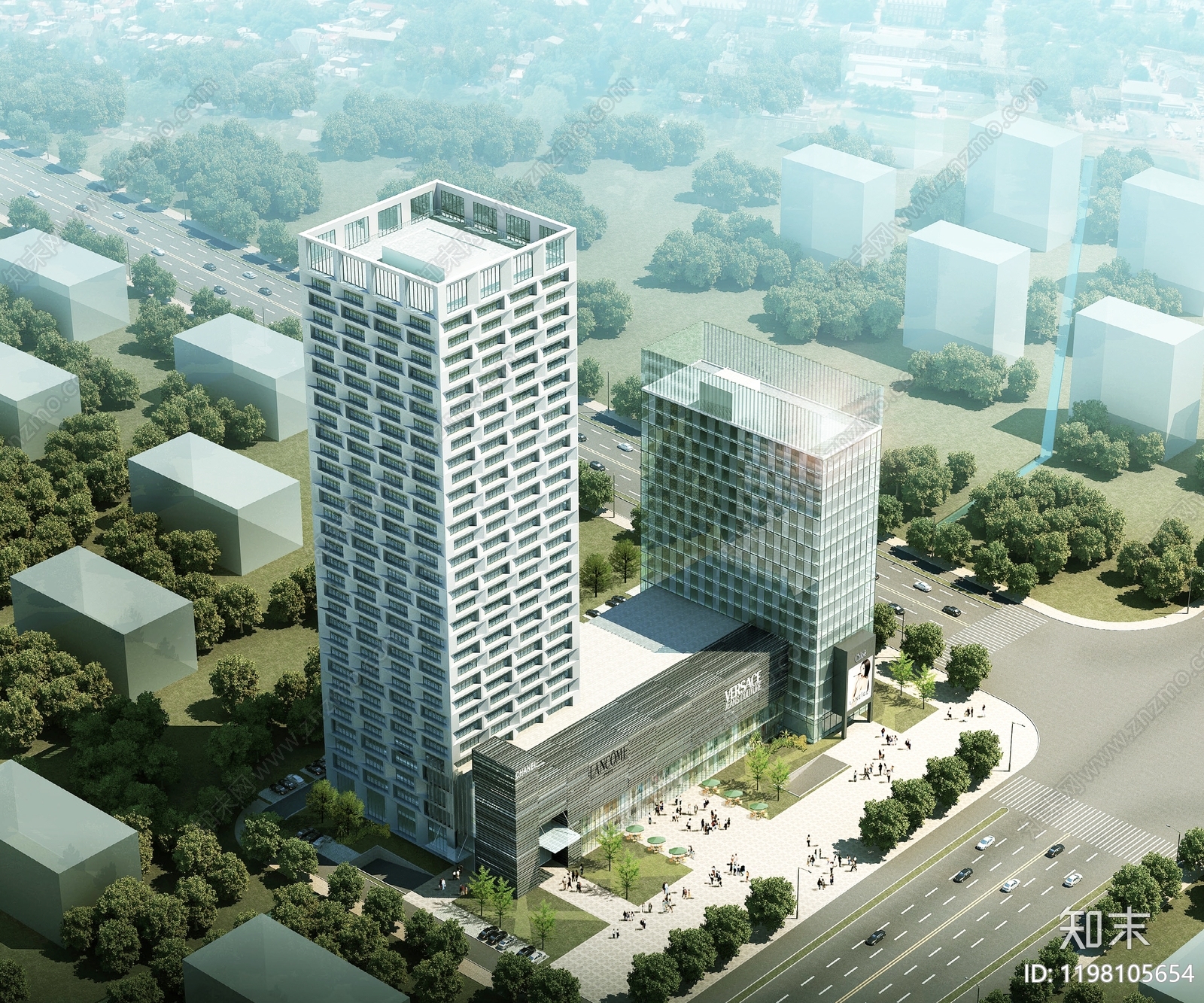 现代办公楼建筑施工图下载【ID:1198105654】