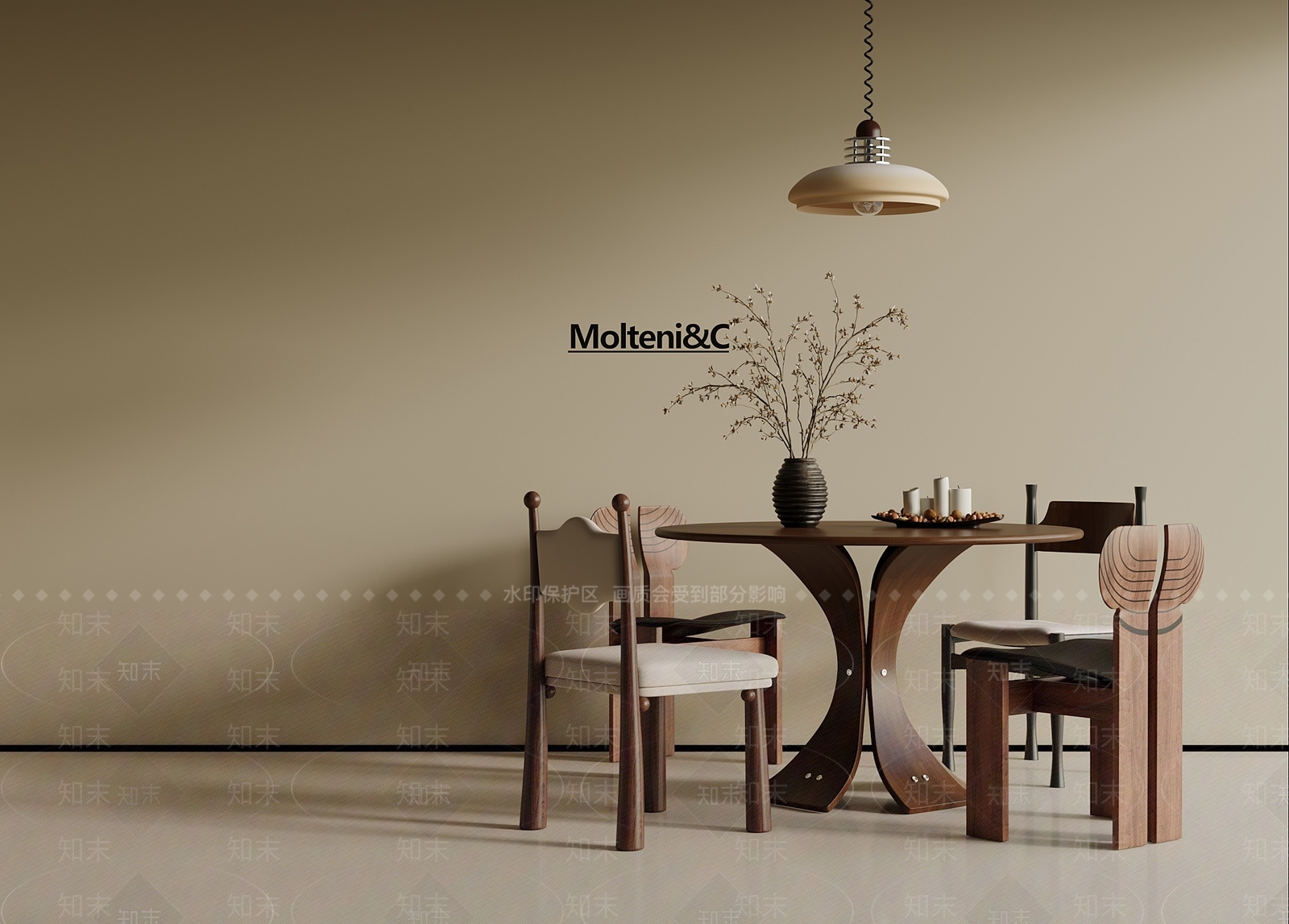 法式中古餐桌椅3D模型下载【ID:1198107221】