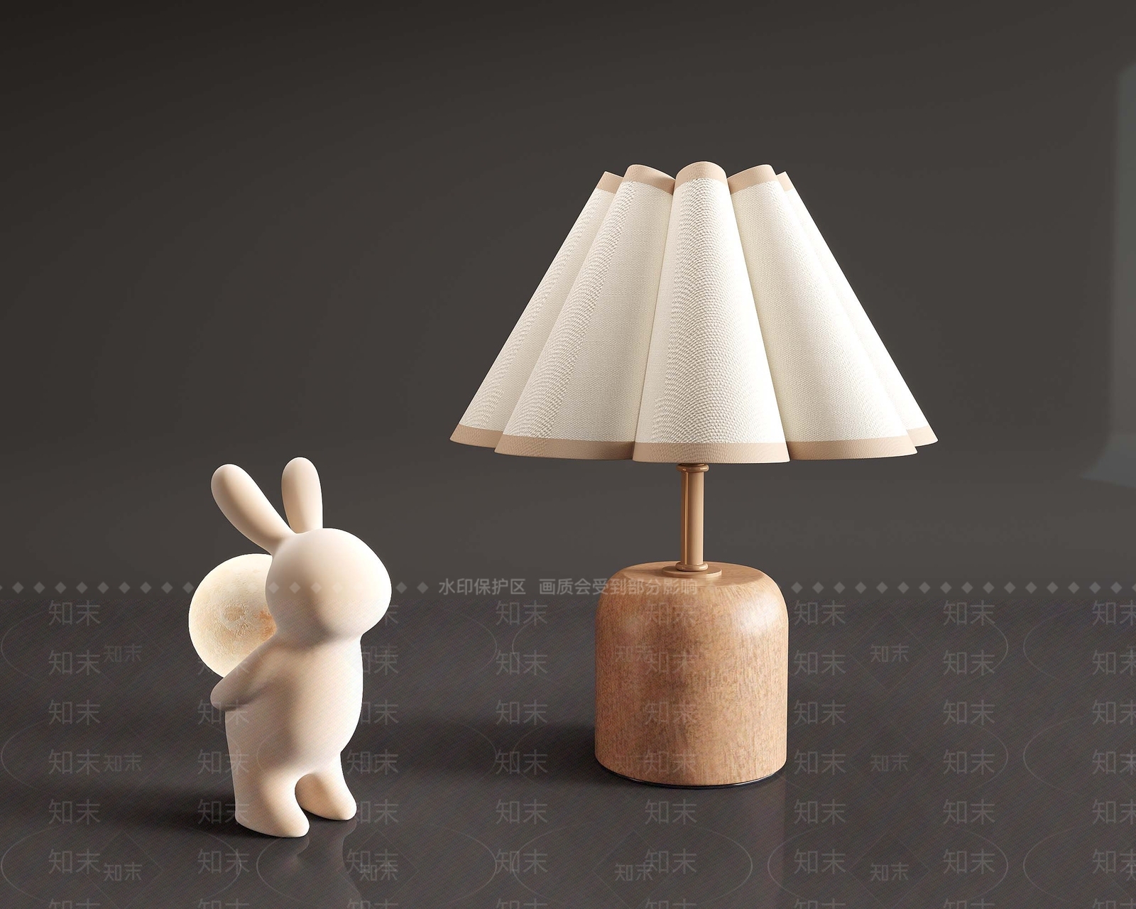 法式奶油台灯3D模型下载【ID:1198107718】
