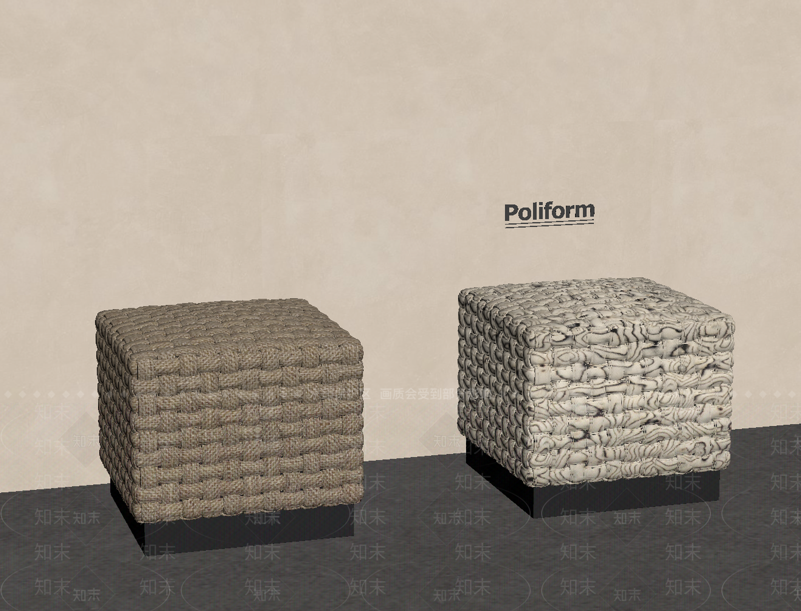 现代中古沙发凳SU模型下载【ID:1198108900】