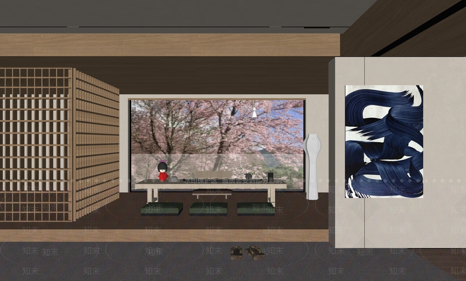中式茶室SU模型下载【ID:1198110968】