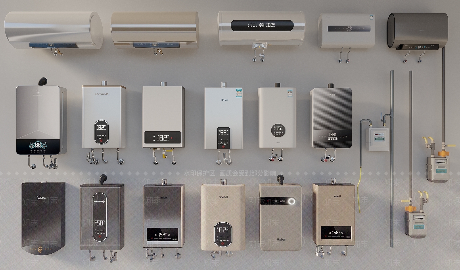 热水器3D模型下载【ID:1198111533】