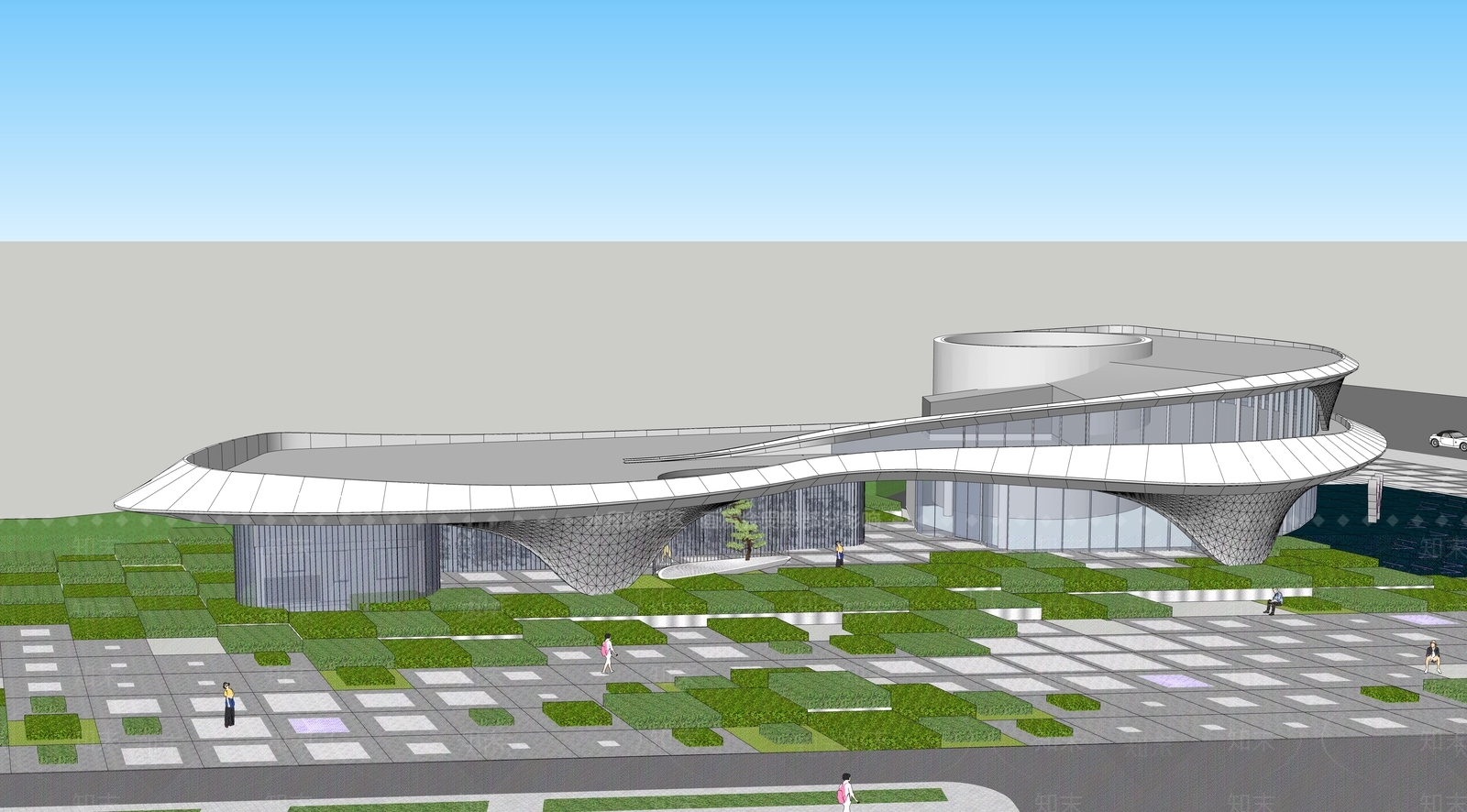 现代小公建SU模型下载【ID:1198113758】