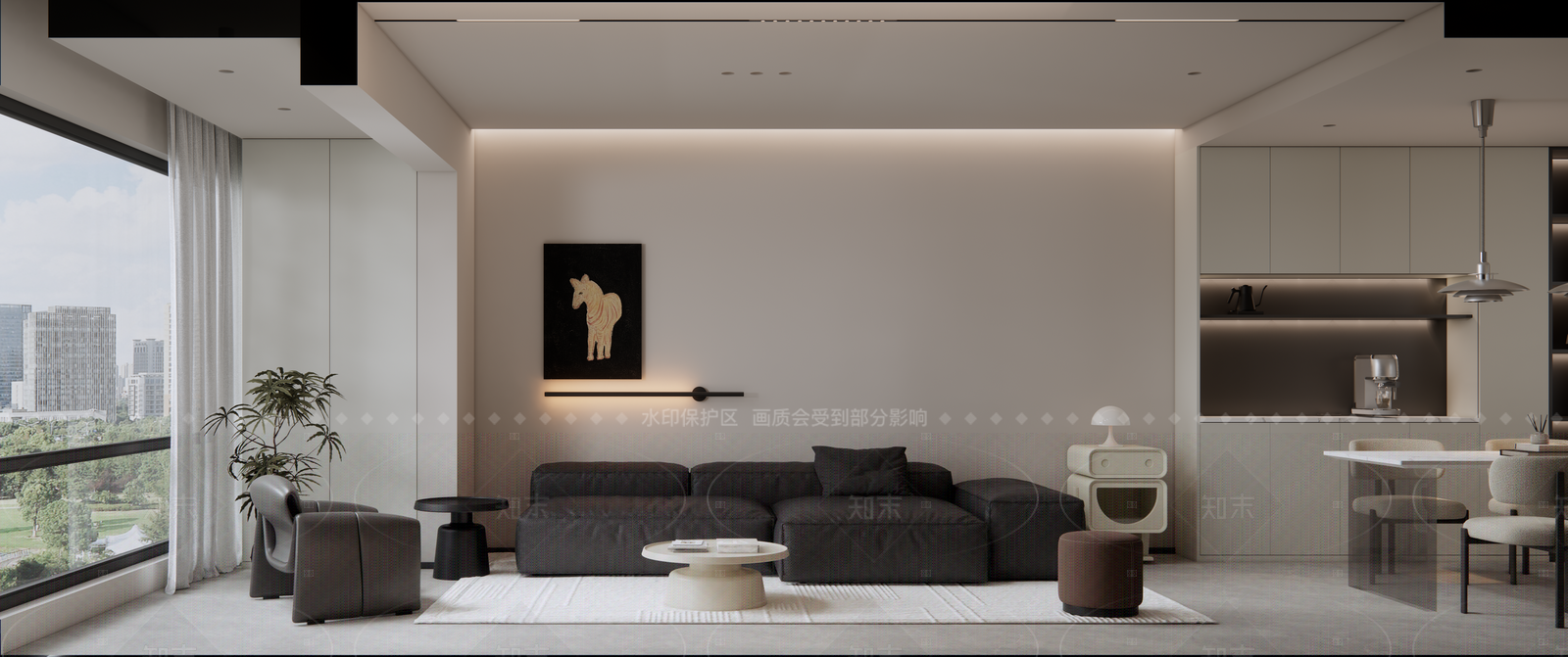 现代家居客厅SU模型下载【ID:1216067876】