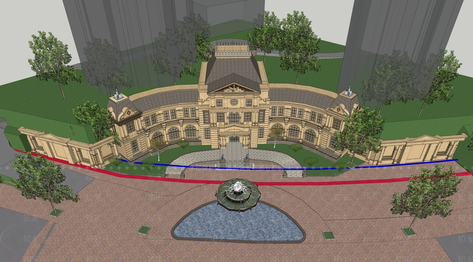 欧式小公建SU模型下载【ID:1198116892】
