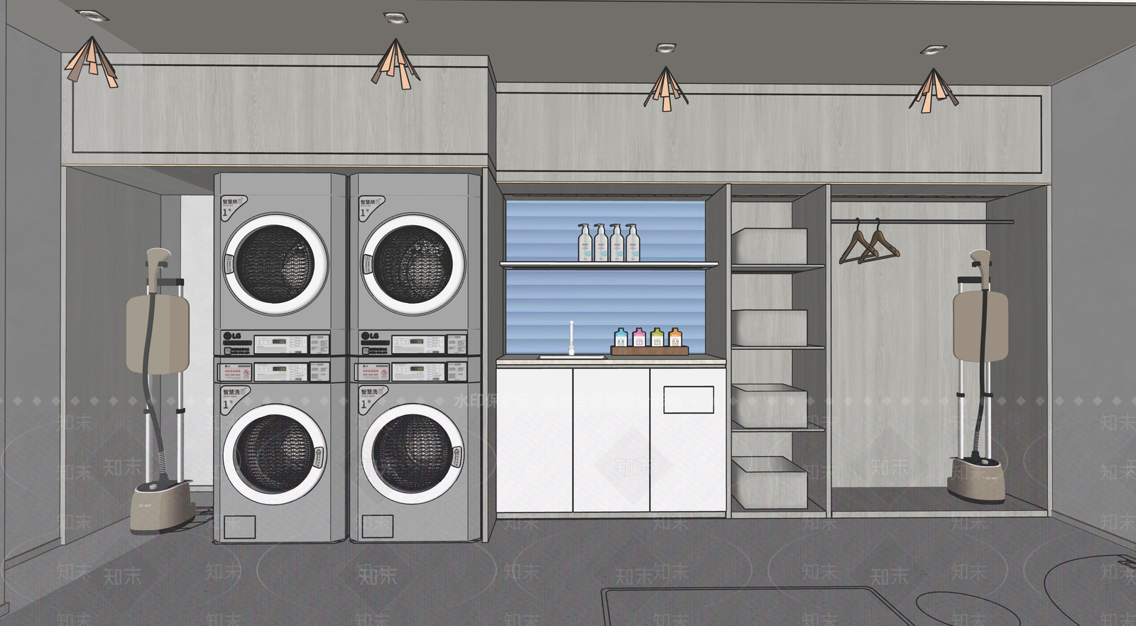 现代极简其他酒店空间SU模型下载【ID:1198118008】