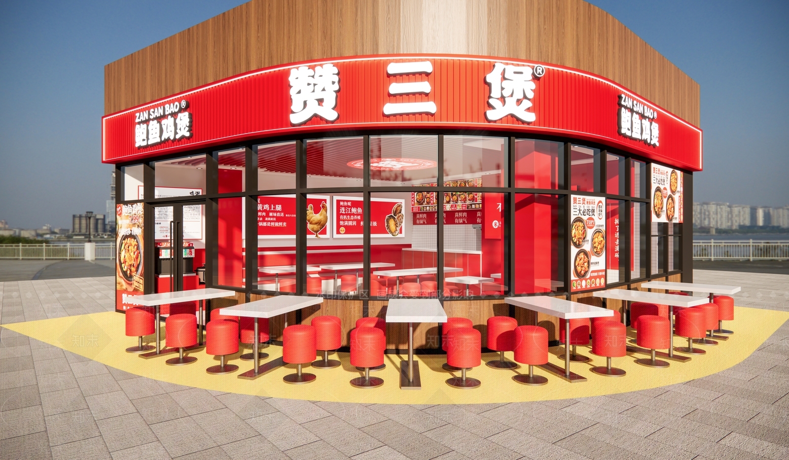现代快餐店SU模型下载【ID:1198119540】