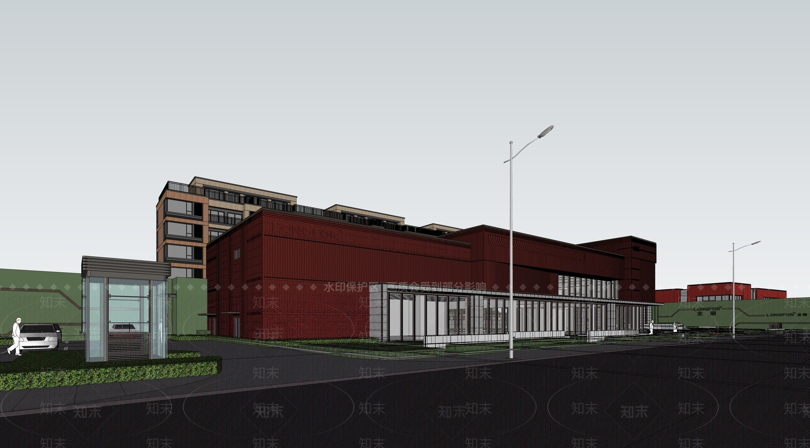 现代工业小区建筑SU模型下载【ID:1198119882】