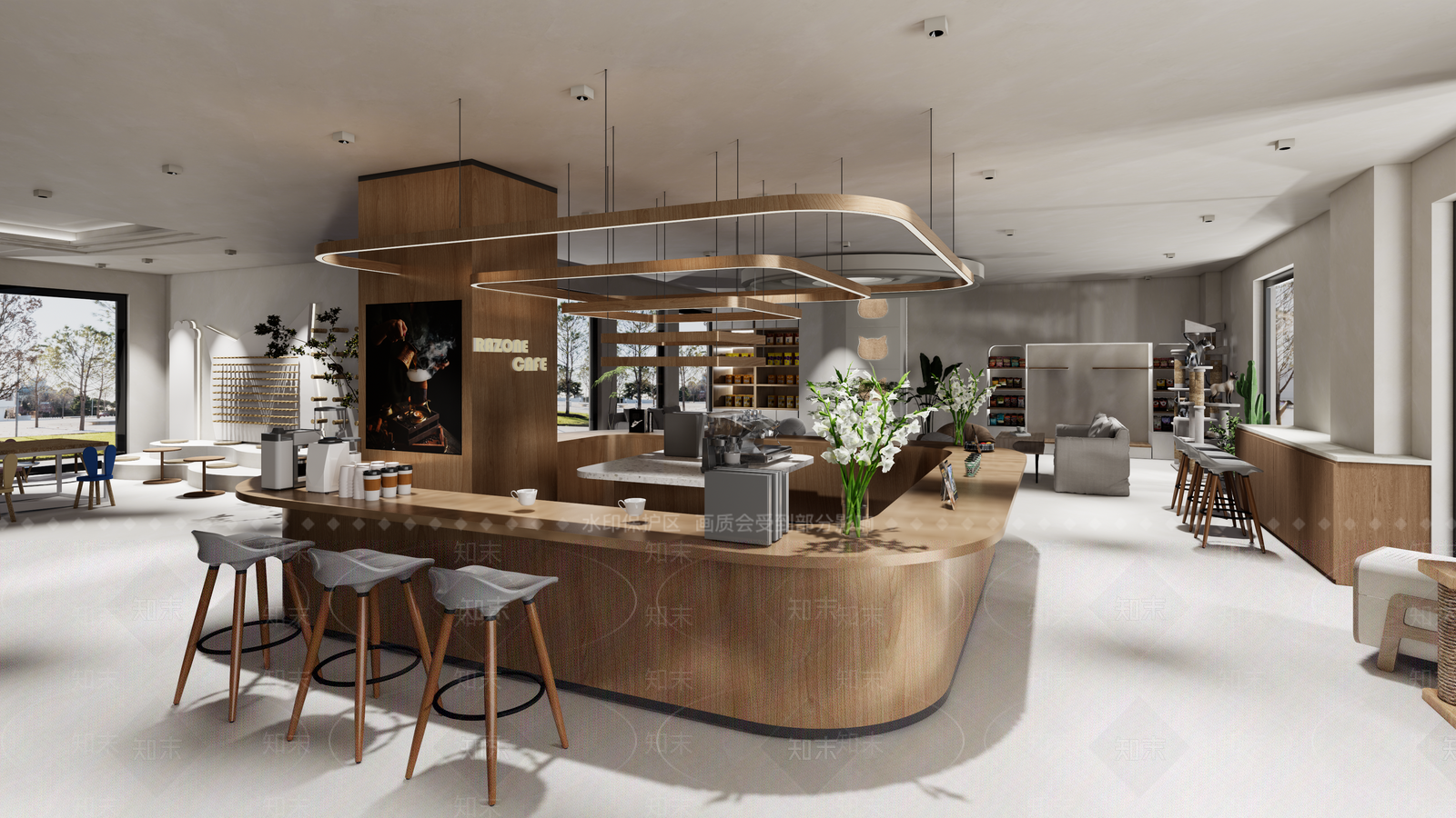 现代奶油宠物店SU模型下载【ID:1198121179】