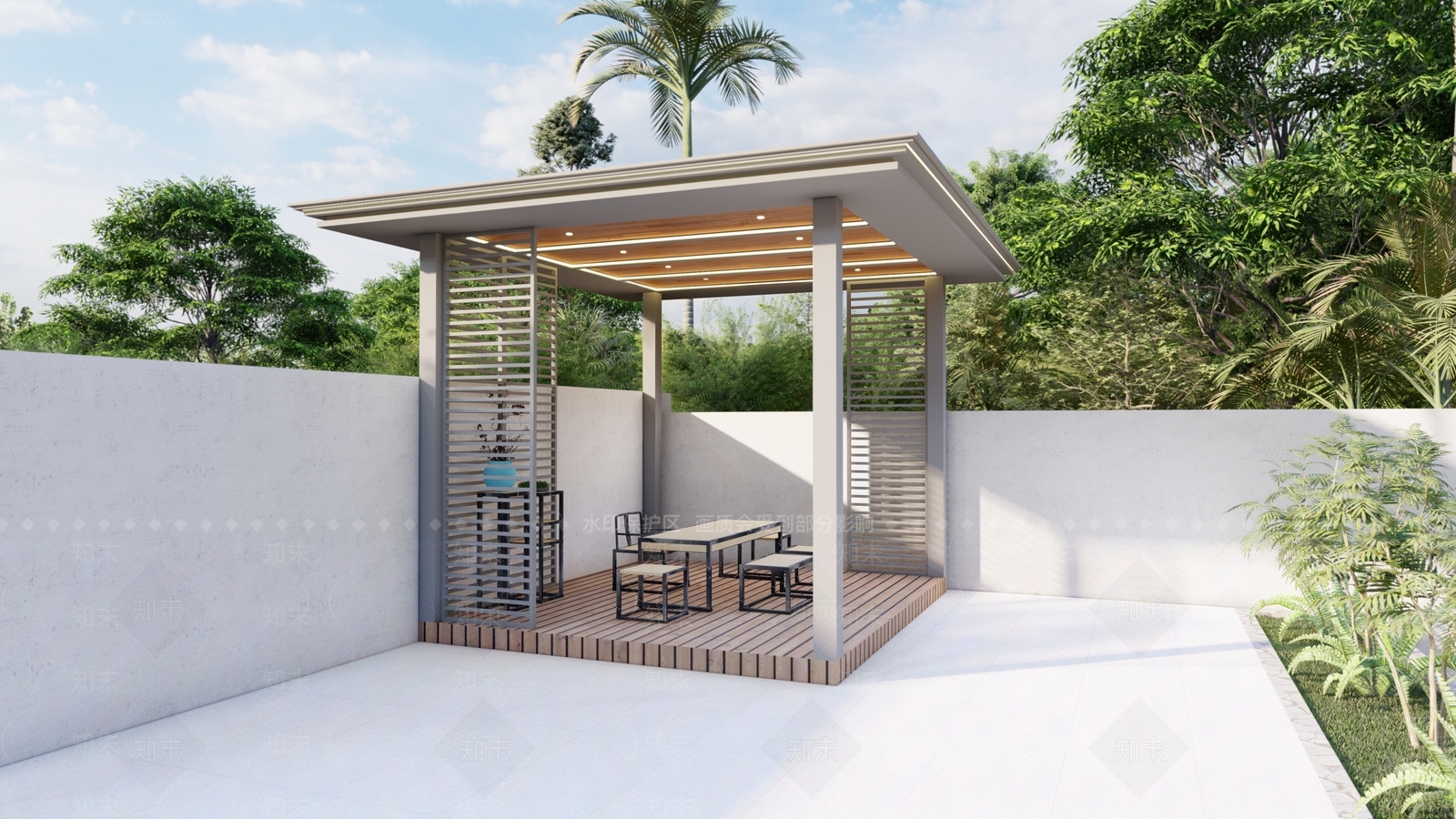 现代极简亭子SU模型下载【ID:1198121565】