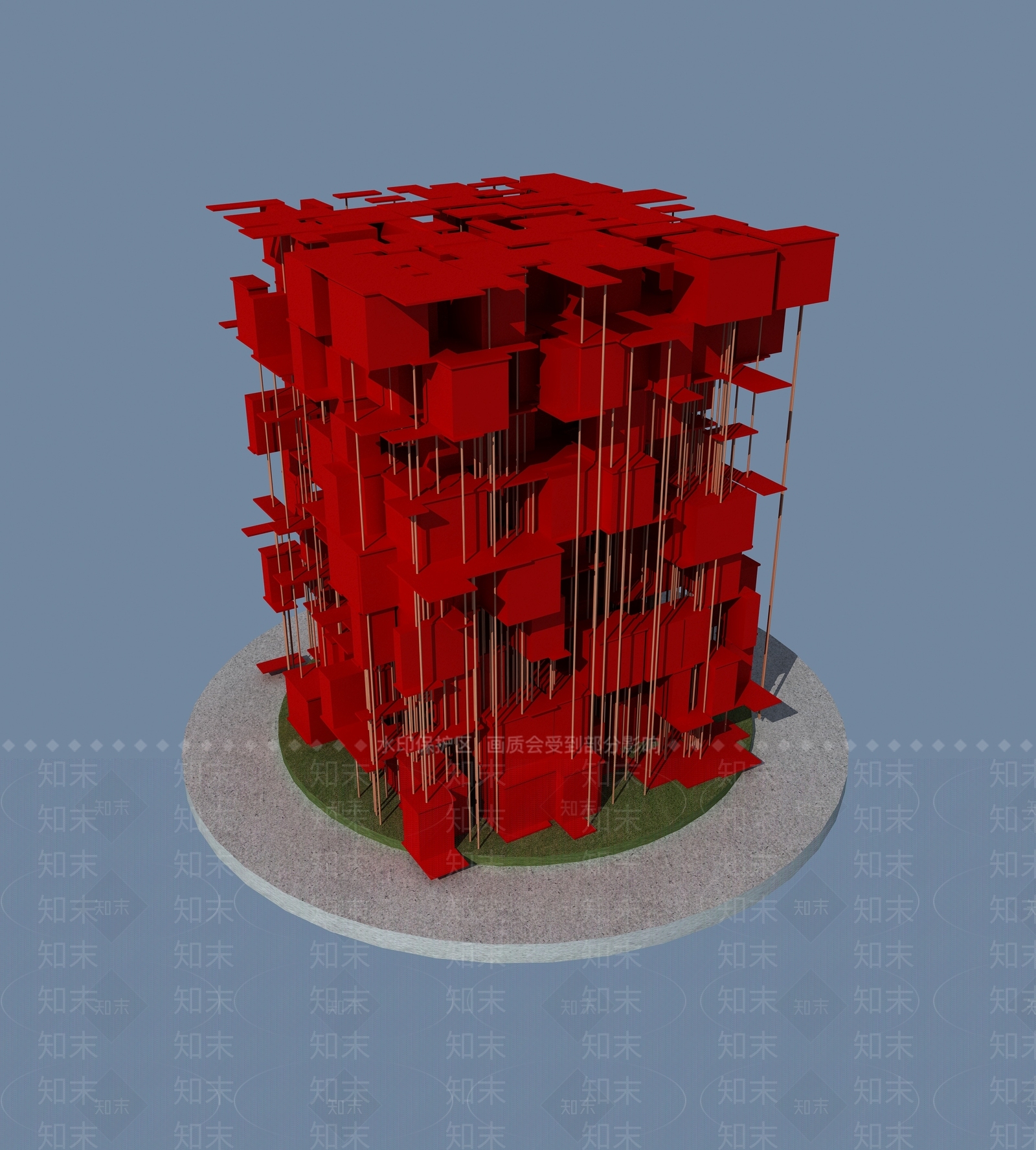 现代观景平台3D模型下载【ID:1198121835】