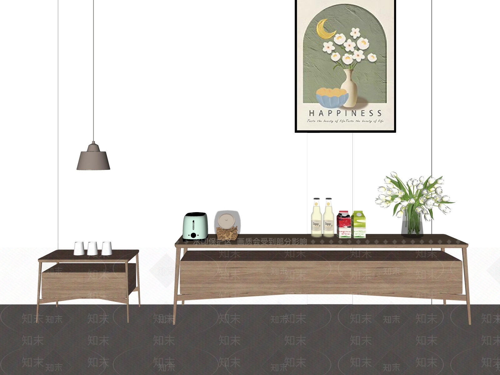 现代新中式电视柜SU模型下载【ID:1198123524】