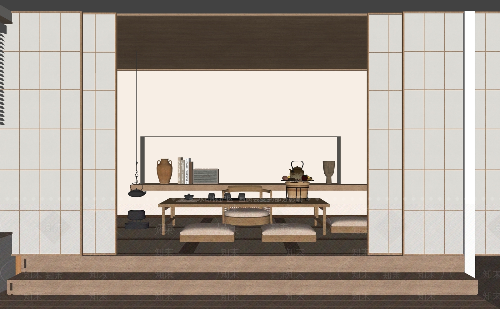 中式茶室SU模型下载【ID:1198124709】