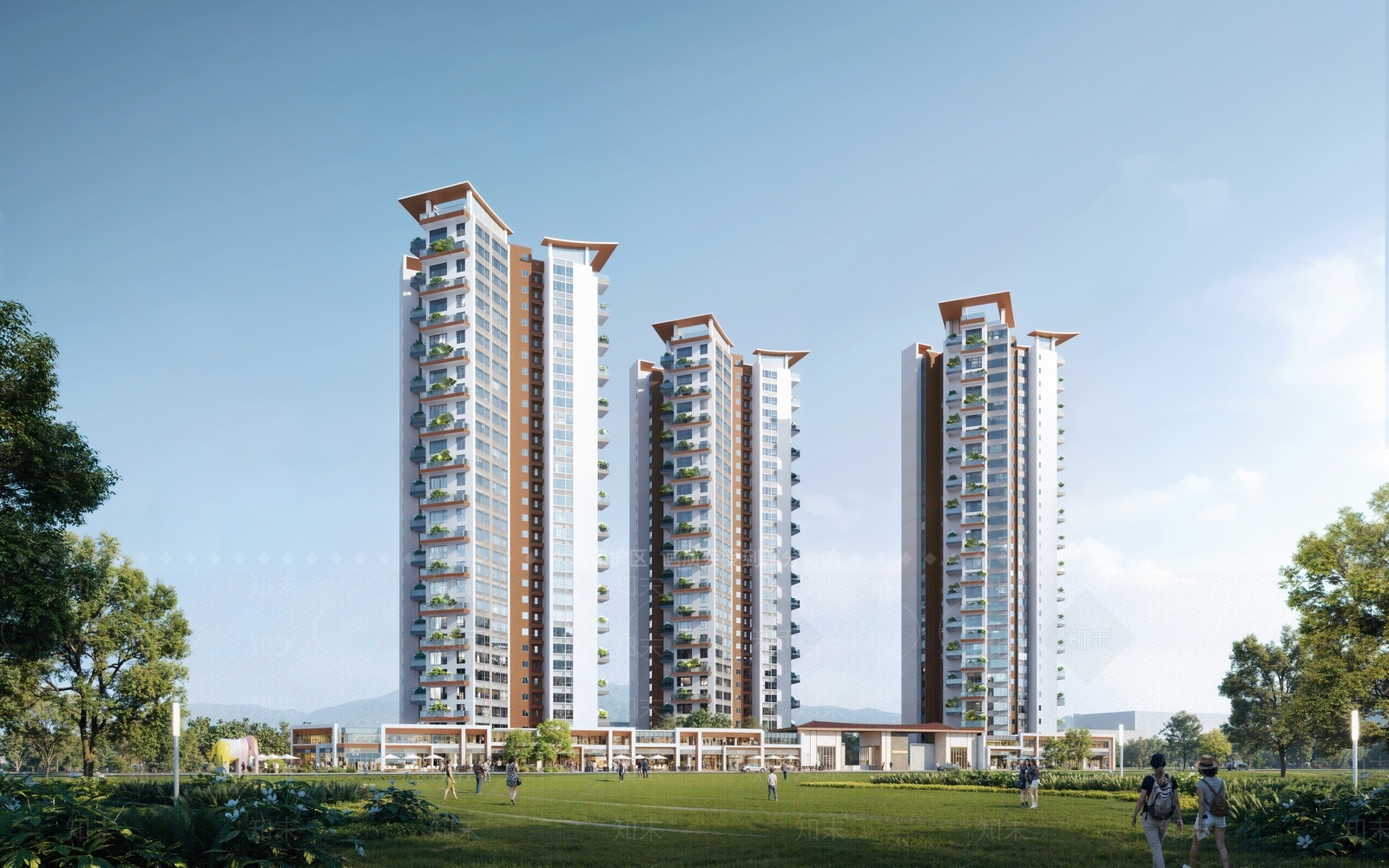 现代简约高层住宅SU模型下载【ID:1198125417】