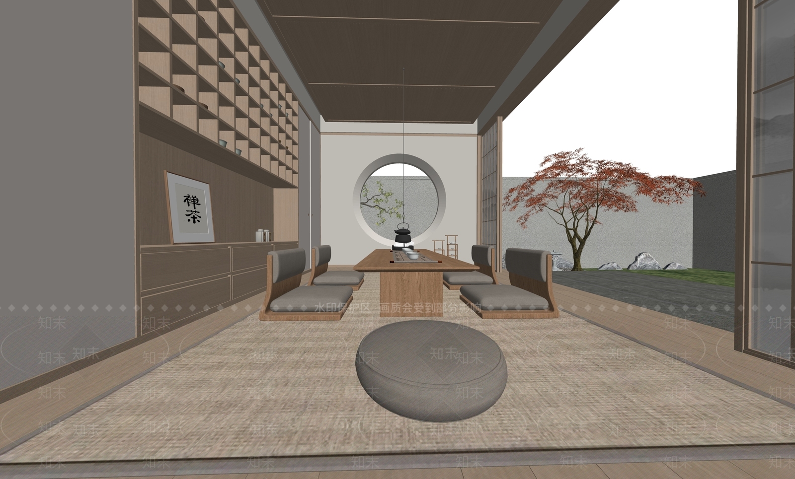 中式茶室SU模型下载【ID:1198125560】