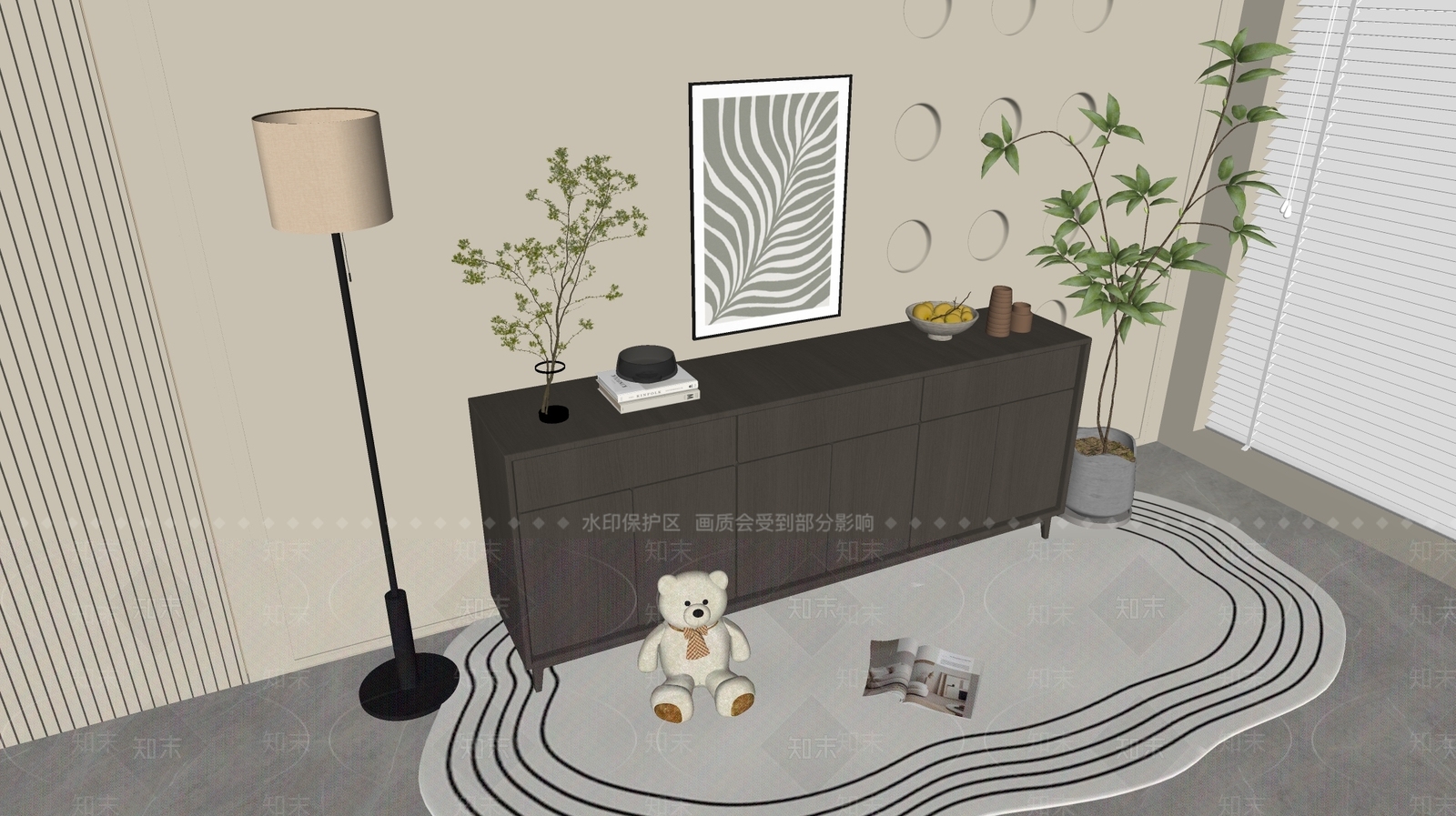 现代玄关柜SU模型下载【ID:1198128971】