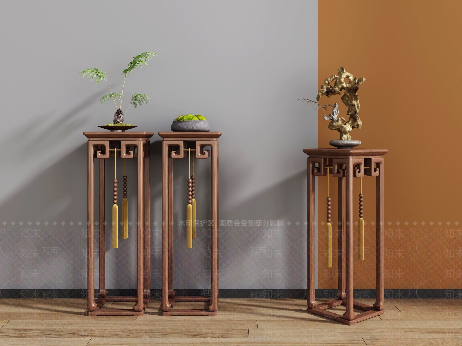 新中式花架3D模型下载【ID:1198129166】
