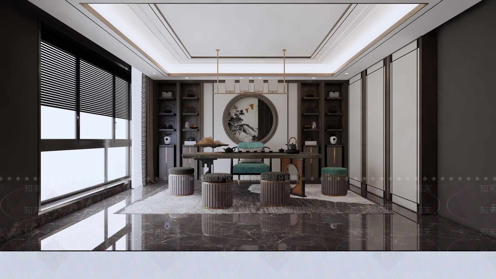 中式茶室SU模型下载【ID:1198129811】